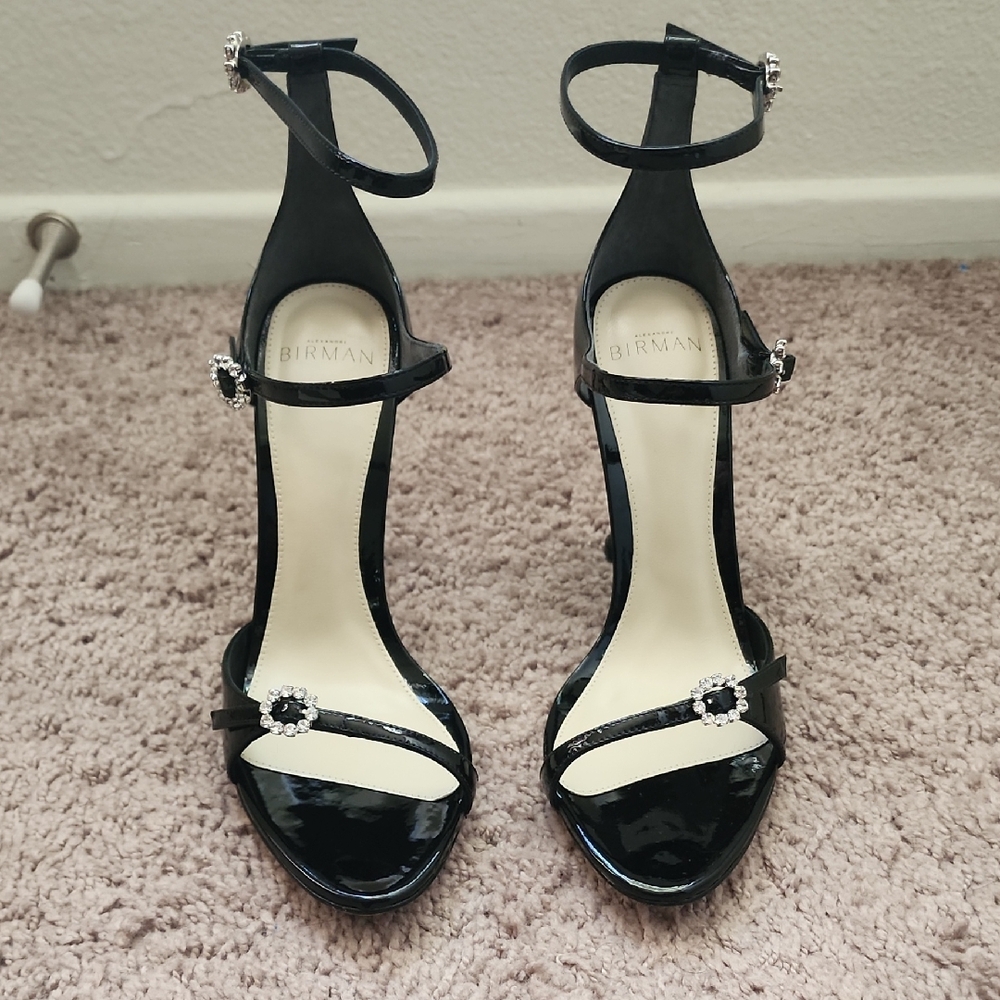 Anastasia 105MM Rhinestone-Trim Leather Platform Sandals